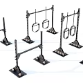 Heavy Duty Industrial Equipment with Metal Frames Ring Components and Square Bases