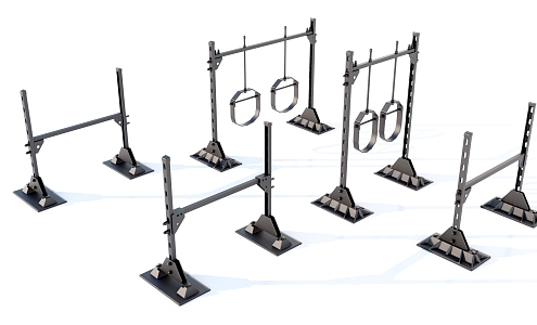 Pipe Support Frame Iron Frame 3d model