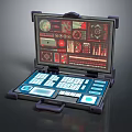 Portable Tech Control Suitcase With Digital Display And Interactive Control Buttons 3d model