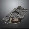 Oriental Traditional Architecture With Tile Roof Wooden Structure And Small Pavilion