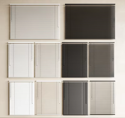 Stylish Window Blinds in Multiple Colors and Modern Styles for Home Decoration 3d model