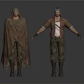 Two Men In Different Outfits Hooded Cloak And Leather Jacket