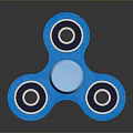 Blue Fidget Spinner With Three Blades And Central Bearing Design