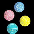 Assorted Colored Sijing Balls With Cartoon Patterns And World Football Design