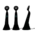 Three Black Handheld Medical Devices With Claw Shaped Heads And Blue Indicator Lights