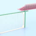 Green Framed Event Gate With Red Roof And White Grille Structure