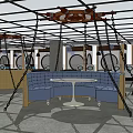 Traditional Japanese Restaurant Interior With Wooden Partitions Dining Tables And Seating Area
