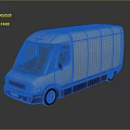 Modern Light Blue Cargo Van With Sleek Exterior And Black Wheel Accents