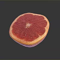 Sliced Grapefruit With Vibrant Red Flesh And Yellow Peel On Dark Background
