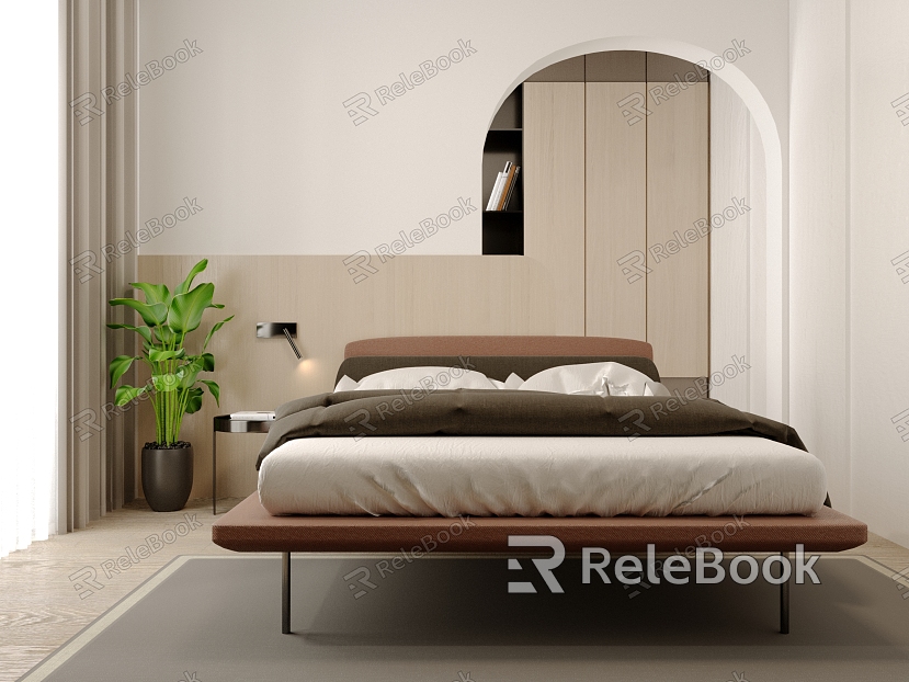 Modern background double bed model