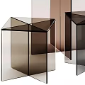 Modern Geometric Side Table With Transparent Acrylic Structure For Contemporary Living Room Decor