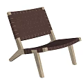 Woven Leather Lounge Chair with Wooden Frame and Modern Stylish Design Elements