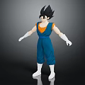 Standing Anime Character Figure With Black Hair Blue Outfit Orange Lining White Gloves Boots