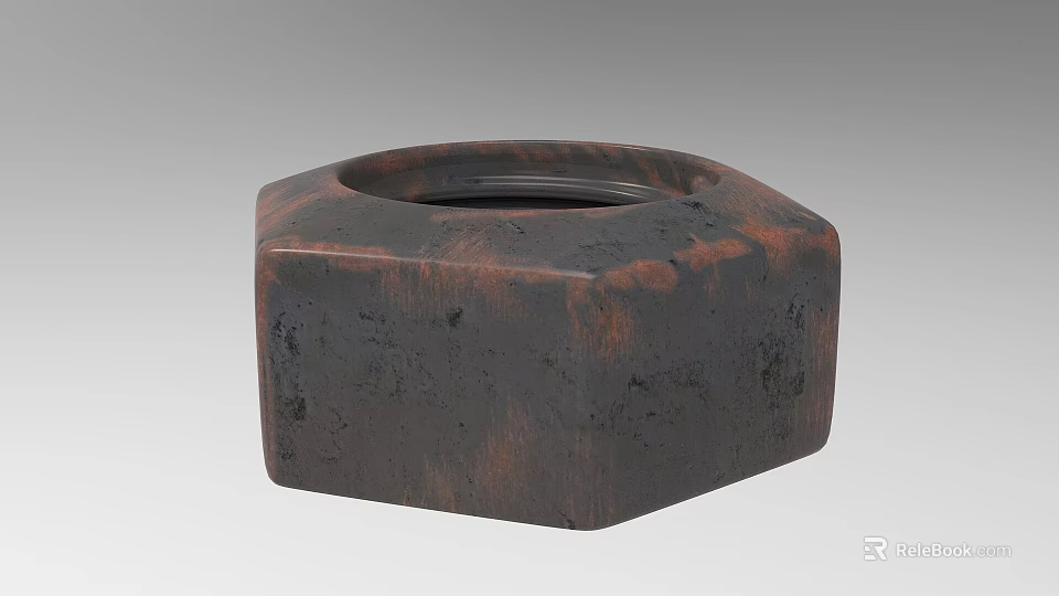 Hexagonal Textured Dark Brown Black Stone Construction Component With Smooth Surface 3d model 