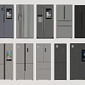 Modern Refrigerators With Different Colors Sleek Designs And Multiple Door Styles 3d model