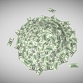 Modern Dollar Money Heap 3d model