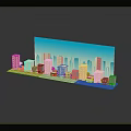 Commercial Equipment for Displaying Building Models with City Skyline and Colored Areas