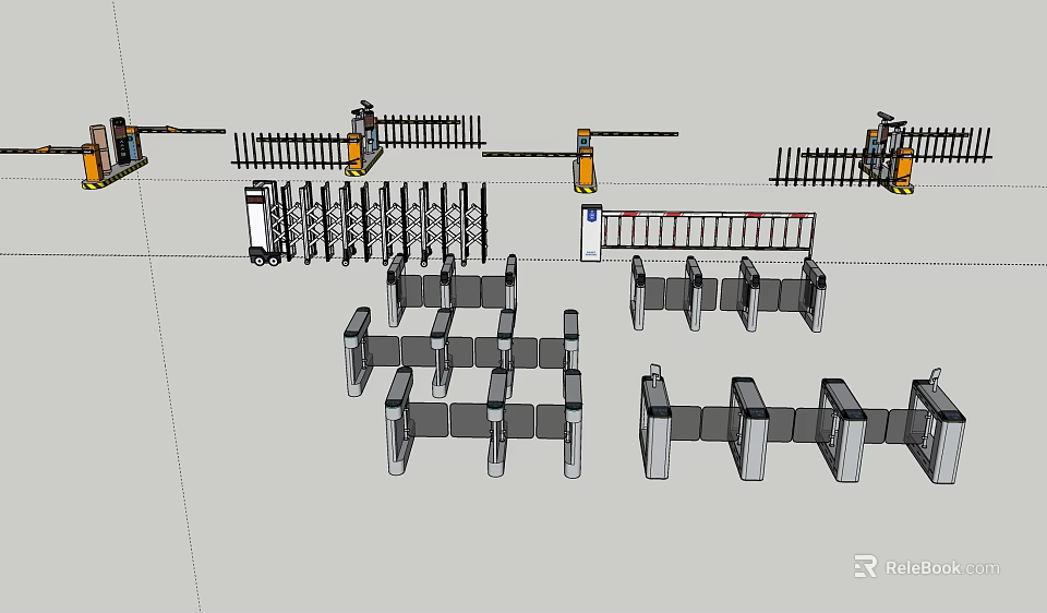 Public Facilities Safety Structures Including Fences Railings Gates And Barriers 3d model 