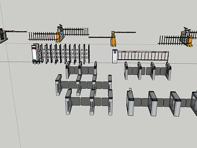 Public Facilities Safety Structures Including Fences Railings Gates And Barriers 3d model