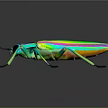 Colorful Metallic Beetle With Iridescent Green And Purple Shell On Dark Background With Reflection