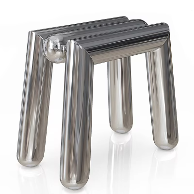 Modern Metal Stool With Smooth Surface Minimalist Design And Stable Legs For Home Decor 3d model