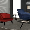 Modern Single Sofa Casual Sofa Sofa Chair 3d model