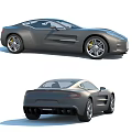 Sleek Gray Sports Car With Two Door Design Streamlined Body And Alloy Wheels