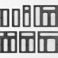 Various Black Window Frames With Different Styles And Sizes For Home Use 3d model