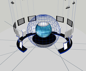 Modern one machine technology display class 3d model