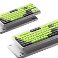 Wired TKL Audio Keyboards with Green Black Keycaps Gray Body Dual Design for Digital Use