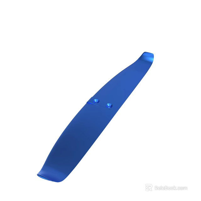 Blue Long Strip Object With Two Small Blue Blocks On Surface 3d model 