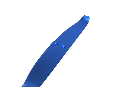 Blue Long Strip Object With Two Small Blue Blocks On Surface 3d model