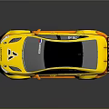Yellow And Black LADA Sport Race Car With Rear Spoiler And Racing Design