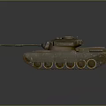 Military Armored Vehicle Tank With Cannon Tracks And Camouflage Exterior Design