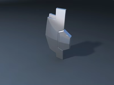 Contemporary Angular Reception Desk With Metallic Surface And Sleek Minimalist Design 3d model