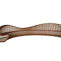 Public Chair With Curved Woven Structure And Modern Design For Outdoor Space