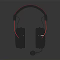 Black And Red Gaming Headset With Ergonomic Design And Built In Microphone For Audio Experience