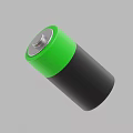 Green And Black Cylindrical Battery With Silver Top Design And Structure