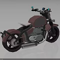 Stylish Red and Gray Motorcycle Design With Handlebars Seat and Exhaust Pipe