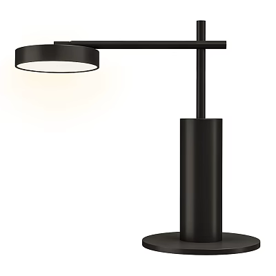 Modern Black Desk Lamp With Round Lampshade And Sleek Minimalist Design 3d model