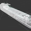 Long Ship Exterior With Brown Covered Decks And Dark Hull 3d model