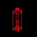 Minimalist Black Metal Open Frame Candle Lantern With White Candle For Home Decor