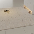 Modern Cream Style Carpet Fabric Square Carpet 3d model