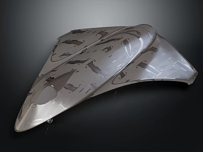 Advanced Aerodynamic Spacecraft Component Featuring Metallic Surface For Cosmic Exploration Missions 3d model