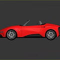 Red Convertible Sports Car With Modern Sleek Body And Shiny Exterior Design