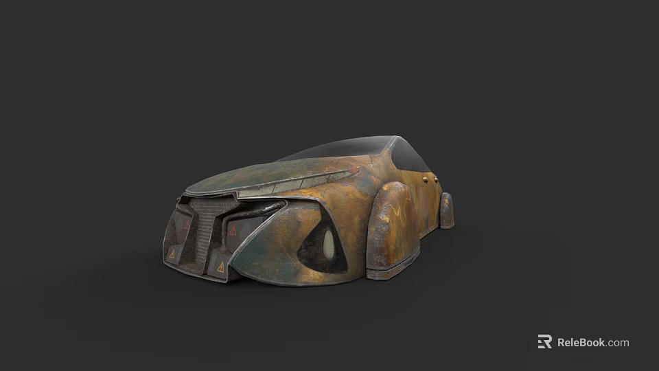 Rusty Vintage Car With Retro Design And Rusted Exterior Details 3d model 