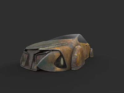 Rusty Vintage Car With Retro Design And Rusted Exterior Details 3d model