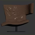 Modern Purple Leather Chair With Quilted Panel And Swivel Metal Base