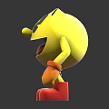 Cute Yellow Cartoon Figure Decorative Ornament Set With Pac Man Style Red Gloves And Boots