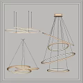 Light luxury chandelier lamp combination 3d model
